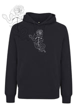 Load image into Gallery viewer, Black Snake and Rose Print Hoody
