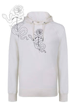 Load image into Gallery viewer, Off White Snake and Rose Print Hoodie
