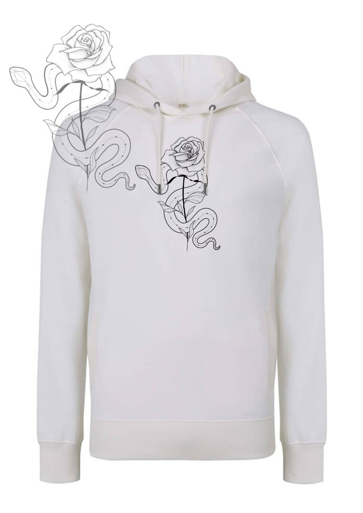 Off White Snake and Rose Print Hoodie