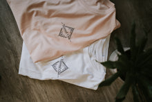 Load image into Gallery viewer, Diamond Tainted Oak Logo Pocket Print on White T-Shirt
