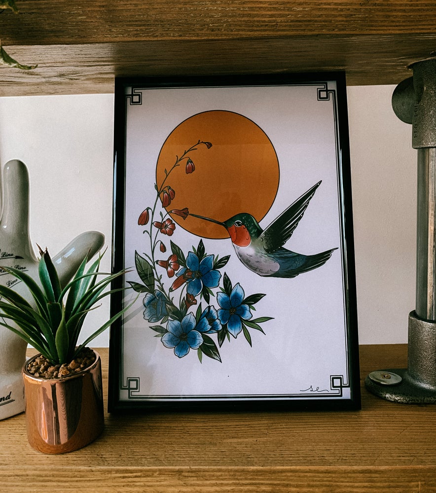 Humming Bird Limited Art Print by Sophie Elizabeth